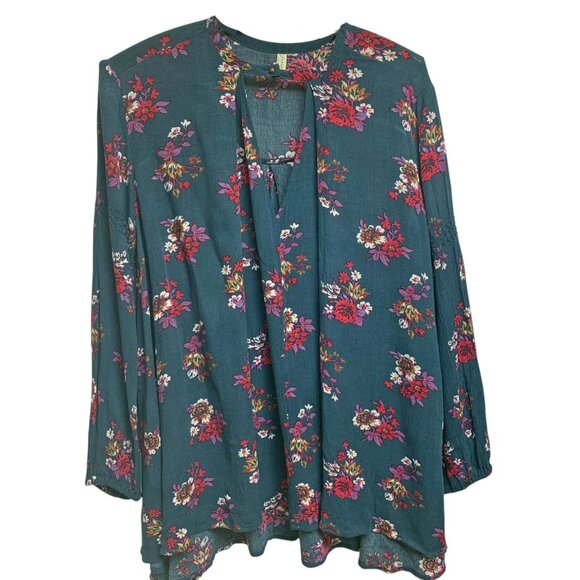 Free People Floral Print Rayon‎ Bohemian Tunic - Picture 7 of 8